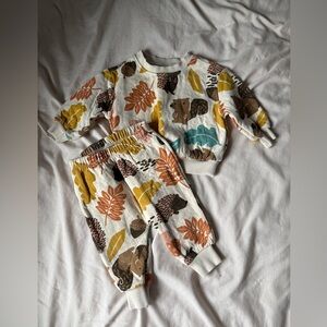 Old Navy Cream and Brown Animal Print Toddler set